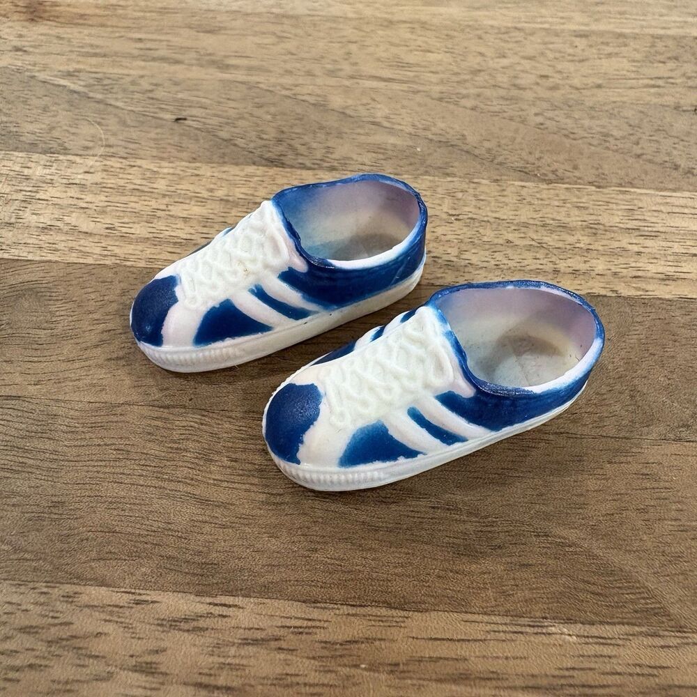VTG Ken Doll Shoes Sneakers Blue White Tennis Casual Soft SQUISHY